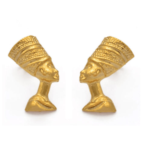 QUEEN NEFERTITI EARRINGS - 18K GOLD PLATED