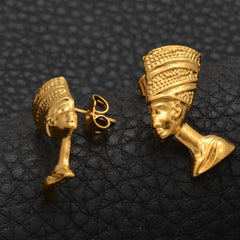 QUEEN NEFERTITI EARRINGS - 18K GOLD PLATED